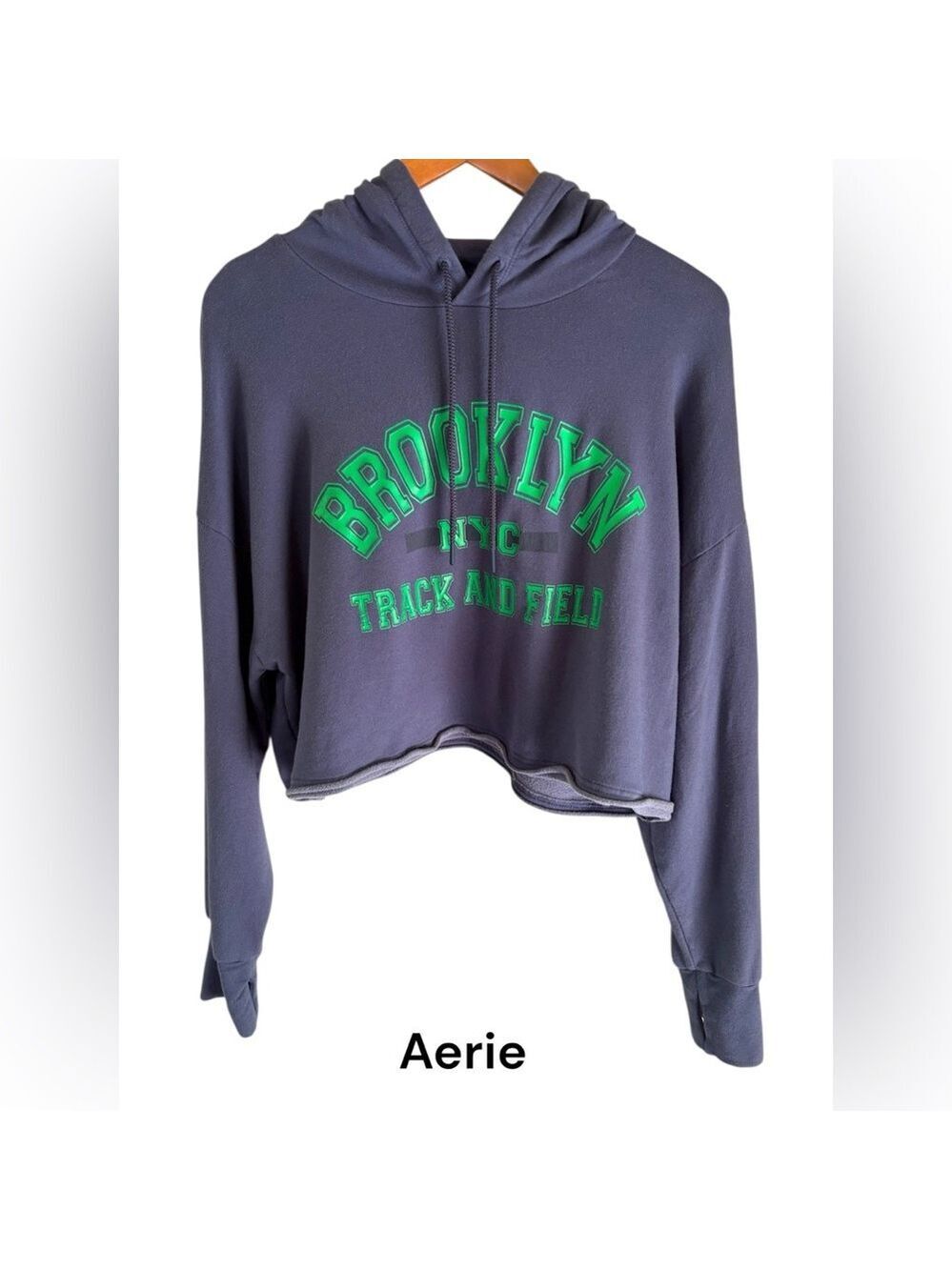 Aerie- cropped hoodie. Medium. Brooklyn NYC Track & Field. Like new!